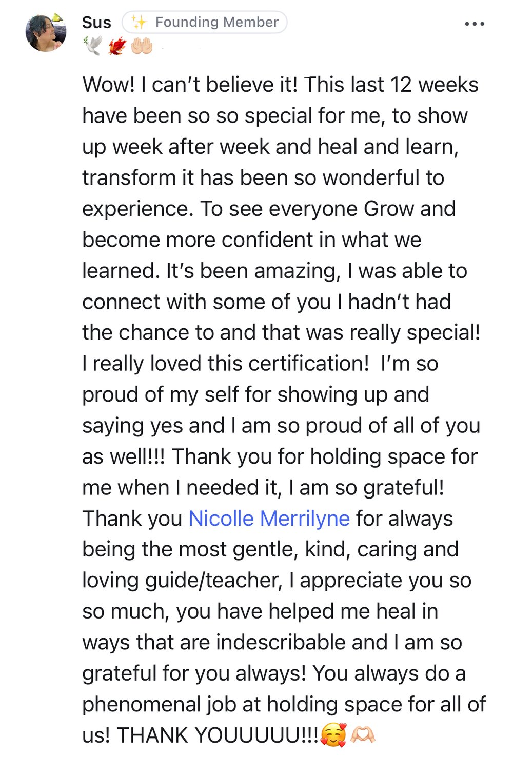 Message from a student